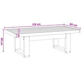  Kava Stol NOAIN Crna 119 x 60 x 40 cm Masivna borovina | shoptok.hr