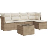  6-dijelni set vrtnih sofa s jastucima bež od poliratana | shoptok.hr