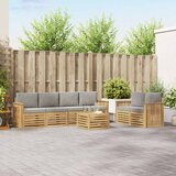  Set vanjskih sofa 7 kom. Bijela i svjetlosiva Poliester 59 x 59 x 37 cm | Shoptok.si
