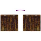  Komoda boja dimljenog hrasta 80 x 36 x 75 cm konstruirano drvo | Eponuda.com