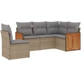  5-dijelni vrtni set sofa s jastucima bež od poliratana | shoptok.hr