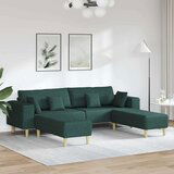  Tkaninska sofa s jastukom 3 pcs Tamnozelena 208 cm tkanina Cijene