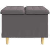  Otoman za pohranu s jastukom Sivi 60 x 60 x 45 cm Umjetna koža - Sivi 60 cm Umjetna koža | shoptok.hr