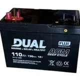 SOLAR DUAL MARINE 110Ah 12V 730EN AGM Deep Cycle baterija