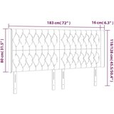  Uzglavlje s ušima crni 183x16x118/128 cm od tkanine | shoptok.hr