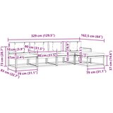  Set vanjskih sofa 4 kom. Bijela i svjetlosiva Poliester Smeđa 329 x 162,5 x 73 cm | Shoptok.si