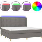  Krevet box spring s madracem LED tamnosivi 200x200 cm tkanina | shoptok.hr
