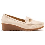 Shelvt Beige women's loafers with buckle | Eponuda.ba