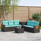 Set sofe 8 kom. Crna i Plava Poli Rattan i čelik | shoptok.hr