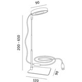  LED prigušiva stona lampa za uzgoj biljaka VERDI LED/5W/5V 1300K crna | Eponuda.com