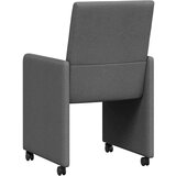 vidaXL Jedilni stoli s kolesom 2 pcs Temno siva 57 x 66 x 94 cm blago | Shoptok.si