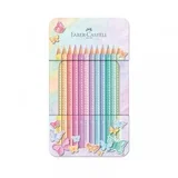 faber-castell: sparkle set od 12 pastelnih drvenih bojica u metalnoj kutiji