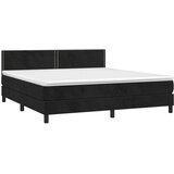 vidaXL Krevet s oprugama i madracem crni 180x200 cm baršunasti | shoptok.hr