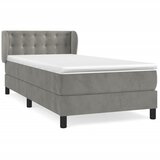 Maison Chic Box spring postelja - Vzmetna postelja z vzmetnico svetlo siv 90x190 cm žamet SL5646, (21904790) Cene