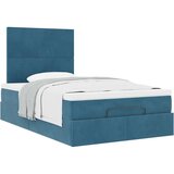 vidaXL Otomanski posteljni okvir z vzmetnicami moder 120x200cm žamet | Shoptok.si