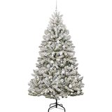 vidaXL Umestno božično drevo Zelena in Bela 210 cm PVC in kovina | Shoptok.si