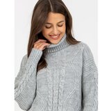 Fashion Hunters Gray mini dress knitted with turtleneck RUE PARIS Cene