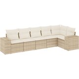  The Living Store Vrtna sedežna garnitura 6-delna z blazinami bež poli ratan - Vrtna Sedežna Garniture, (21455096) | Shoptok.si