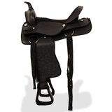 vidaXL Western sedlo, uzda in oprsnica pravo usnje 17" črne barve | Shoptok.si