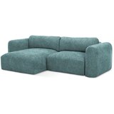 Makamii Plava sklopiva/s prostorom za odlaganje kutna garnitura od šenila (s lijevim kutom/s ležaljkom) Mele – | shoptok.hr