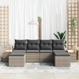  Sjedeća garnitura za vrt 6 kom. Siva Poli Ratan 294 x 117 x 85 cm | Shoptok.si