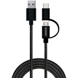 Savio CL-128 USB cable USB 2.0 1 m USB A USB C/Micro-USB A Black | shoptok.hr