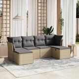  6-dijelni set vrtnih sofa s jastucima bež od poliratana | shoptok.hr