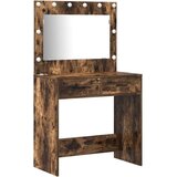 Set toaletnog stola s 2 komada s LED dimljenim hrastovim drvom | shoptok.hr