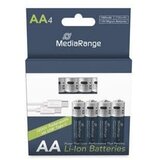 Mediarange punjive AA Li-Ion baterije 1,5 V, 1400 mAh, USB-C punjenje, 4 komada (MRBAT161) Cene