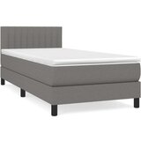  Box spring postelja z vzmetnico temno siva 90x200 cm blago, (20726922) | Shoptok.si