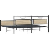 Metalni Kovinski posteljni okvir brez vzmetnice sonoma hrast 200x200 cm, (21829294) | Shoptok.si