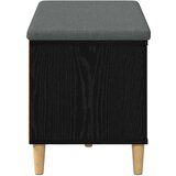  Klupa za hodnik s jastukom s vratima Crni hrast 60 x 38 x 46 cm | shoptok.hr
