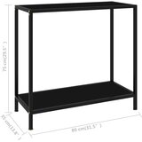  Konzolni stol crni 80 x 35 x 75 cm od kaljenog stakla | shoptok.hr