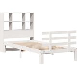vidaXL Knjižna postelja brez ležišča bela 90x200 cm trdna borovina | Shoptok.si