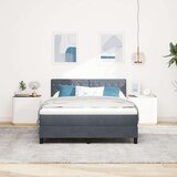 vidaXL Vzmetnica z okvirjem v temno sivi barvi 140x200 cm iz žameta | Shoptok.si