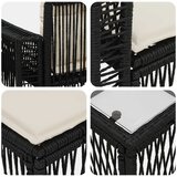  Vrtna sedežna garnitura 11 pcs Črna in krem bela poli ratan, (5000269710) | Shoptok.si