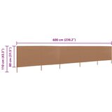  Vjetrobran s 5 panela od tkanine 600 x 80 cm smeđe-sivi | Eponuda.ba