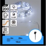 Aigostar Solarni LED niz 200 LED/8 funkcija, 22 m, IP65, hladno bela, 800 mAh u
