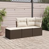  3-dijelni set vrtnih sofa s jastucima smeđi od poliratana | shoptok.hr