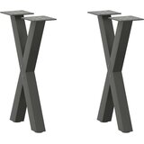  Noge za klubsko mizico v obliki črke X 2 kosa antracitne 38 x (42-43) cm jeklo, (22123654) | Shoptok.si
