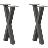  Noge za stolić u obliku slova X 2 kom antracit 38x(42-43) cm | shoptok.hr