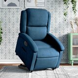 vidaXL električni naslanjač s funkcijo vstajanja moder žamet | Shoptok.si