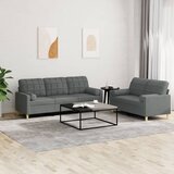  2-dijelni set sofa s jastucima tamnosivi od tkanine Cijene