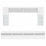  8-dijelni set zidnih TV ormarića s LED svjetlima bijeli | shoptok.hr