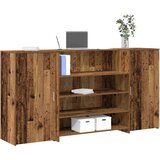  Sprejemna miza starinski les 200x50x103,5 cm inženirski les | Shoptok.si