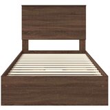  Krevet s od storage Smeđi hrast 100 x 200 cm Konstruirano drvo | shoptok.hr
