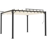 In paviljon z rešetkasto streho 3x3 m krem blago in aluminij | Shoptok.si