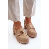 Boto Women's Shoes on Chunky Heel with Decoration Beige Ranunca | shoptok.hr