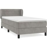 Box spring postelja z vzmetnico svetlo siva 80x200 cm žamet, (20726404) | Shoptok.si