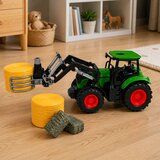  Agricultural Set Tractor with Bale Grabber Agricultural Trailer Hay 1:24 | Shoptok.si
